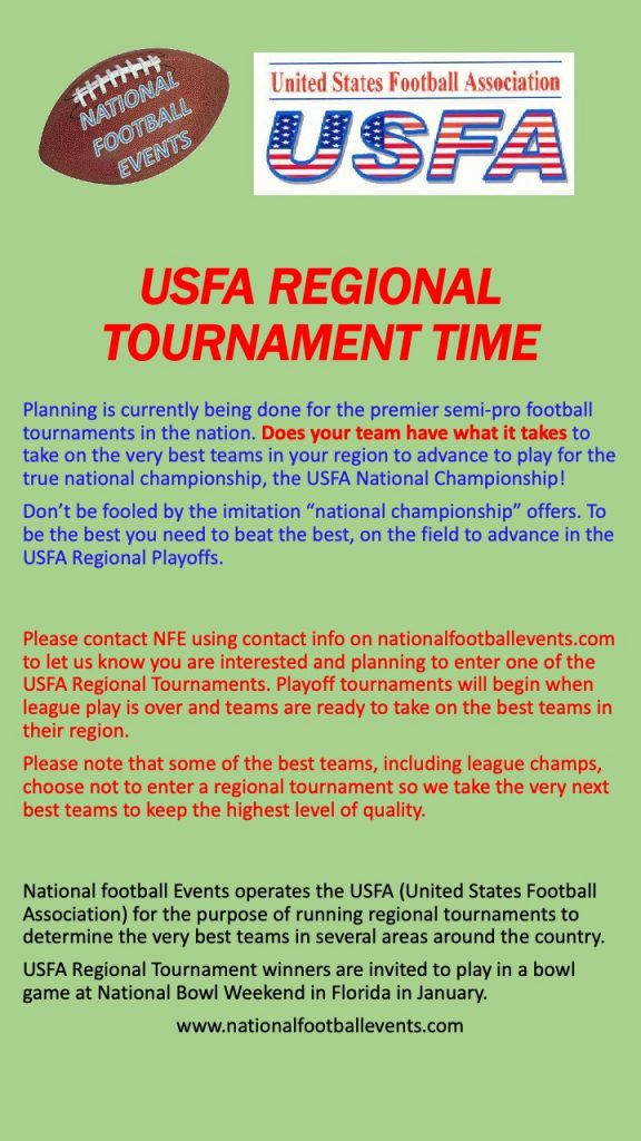 United States Football Association NATIONAL FOOTBALL EVENTS